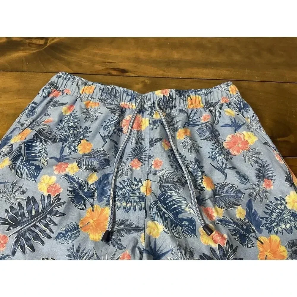 Peter Millar Swim Trunks Crown Moanalua Print Size Small Blue NWT